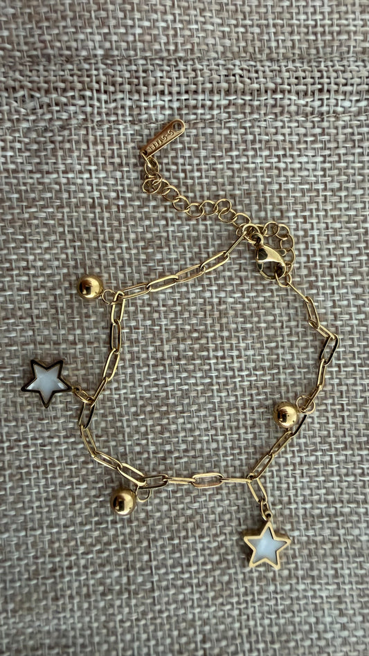 SS Pearl White Star Bracelets